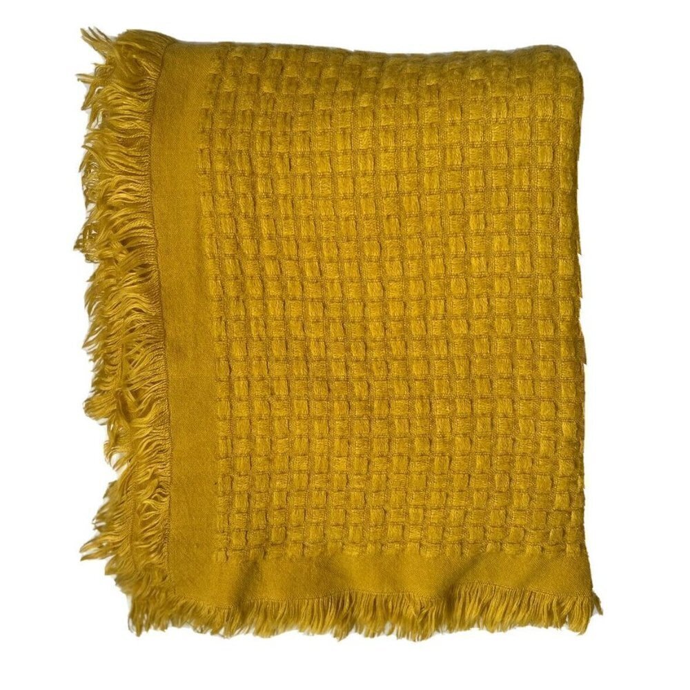 Dissa knitted Decorative Throw blanket Mustard - Picture 2 of 10
